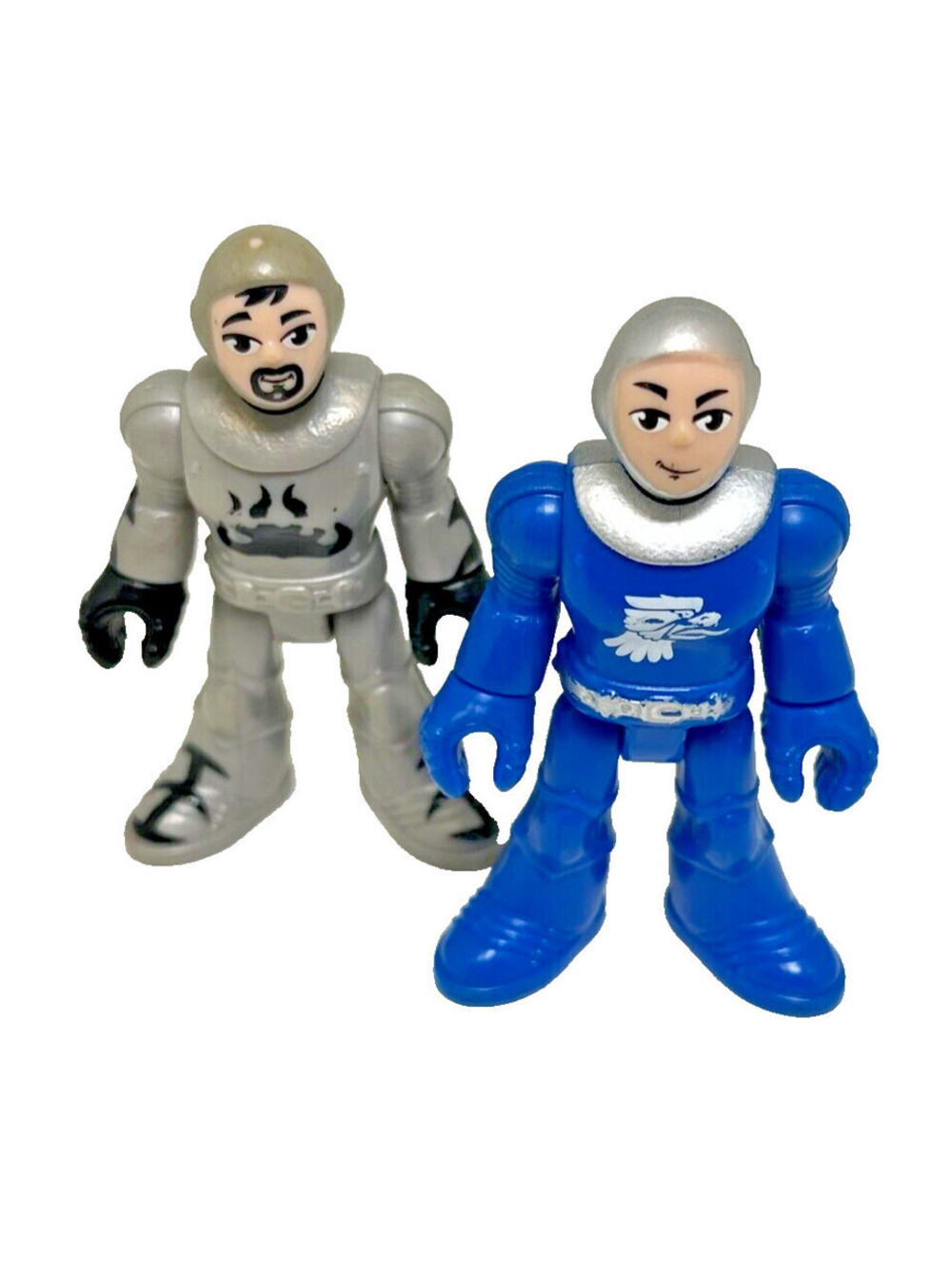 Fisher Price Imaginext Castle Knight Warriors Blue and Silver Medieval Figures